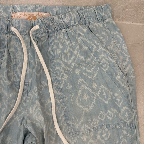 Bella Dahl Blue White Easy Pocket Wide Leg Pants Size Small - Picture 3 of 13